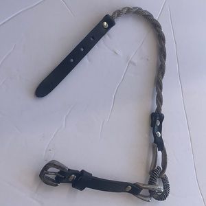 Silver Metal and Vegan Leather Double Wrap Bracelet